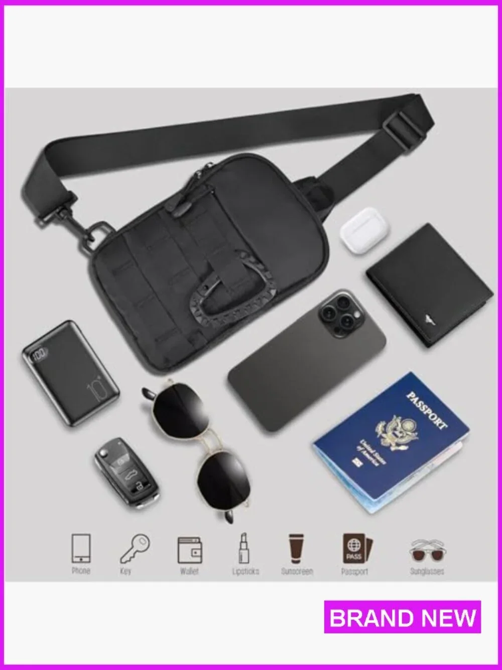 Tactical Sling Bag Men Utility EDC Mini Crossbody Chest Pack Travel Work Sport